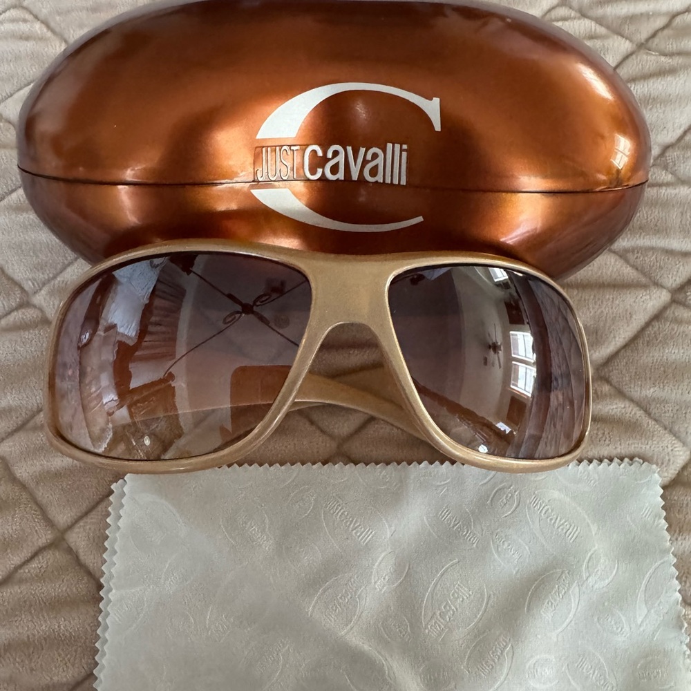 Just Cavalli Gold Sunglasses with Bronze Case